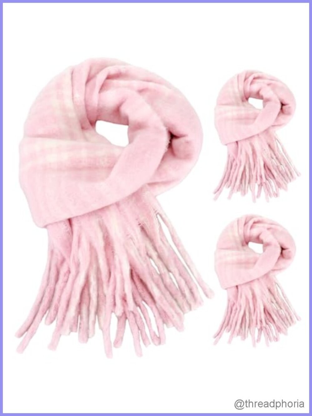 3 Pcs Plaid Scarf for Women Coquette Chunky Blanket Scarf Long Shawl Large Wrap